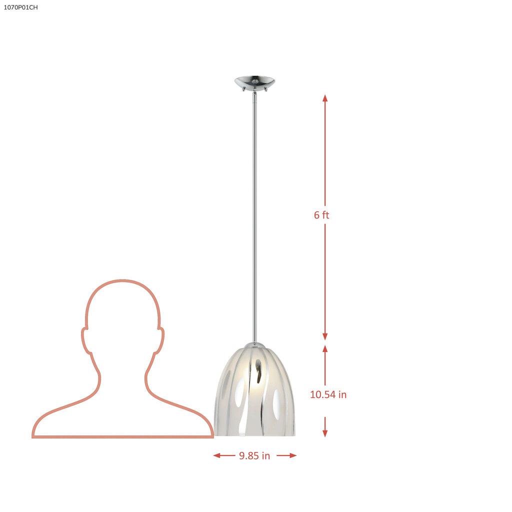 Chroman Empire 1 Light 10 in Bell Pendant - Chrome