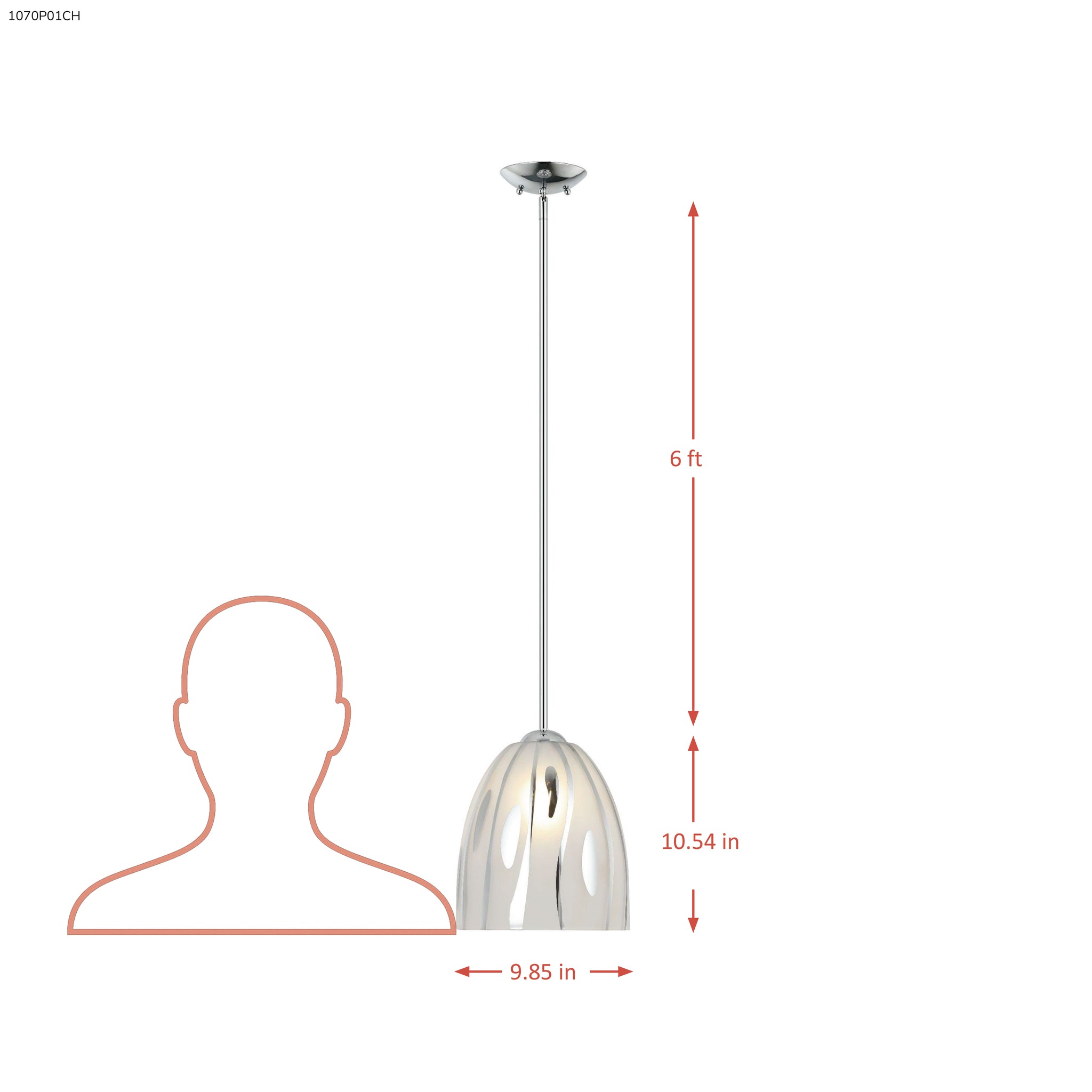 Chroman Empire 1 Light 10 in Bell Pendant - Chrome