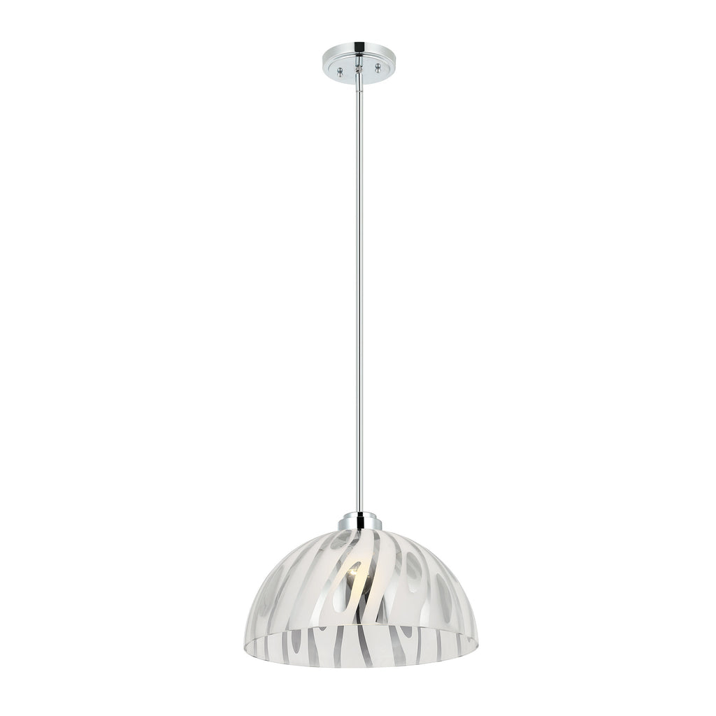 Chroman Empire 1 Light 16 in Dome Pendant - Chrome