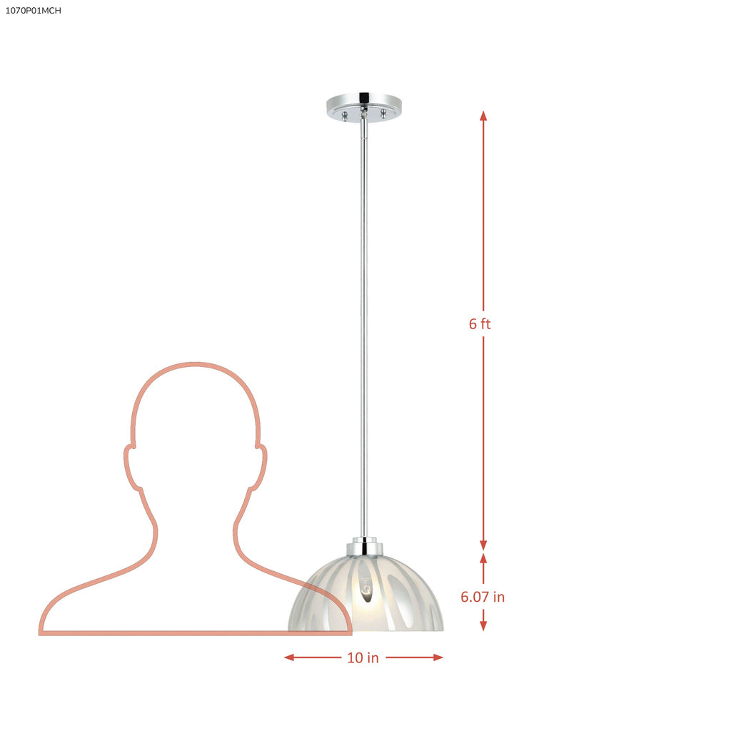 Chroman Empire 1 Light 10 in Dome Pendant - Chrome