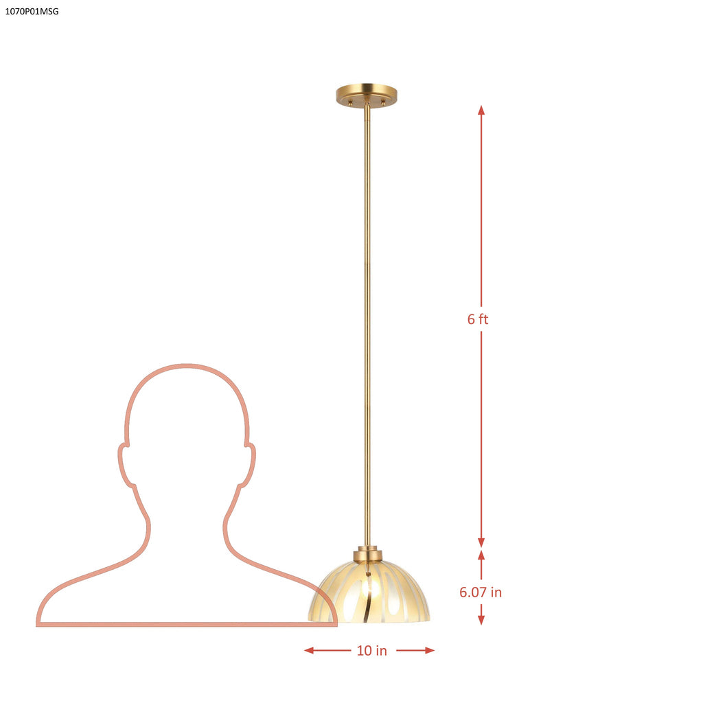 Chroman Empire 1 Light 10 in Dome Pendant - Gold