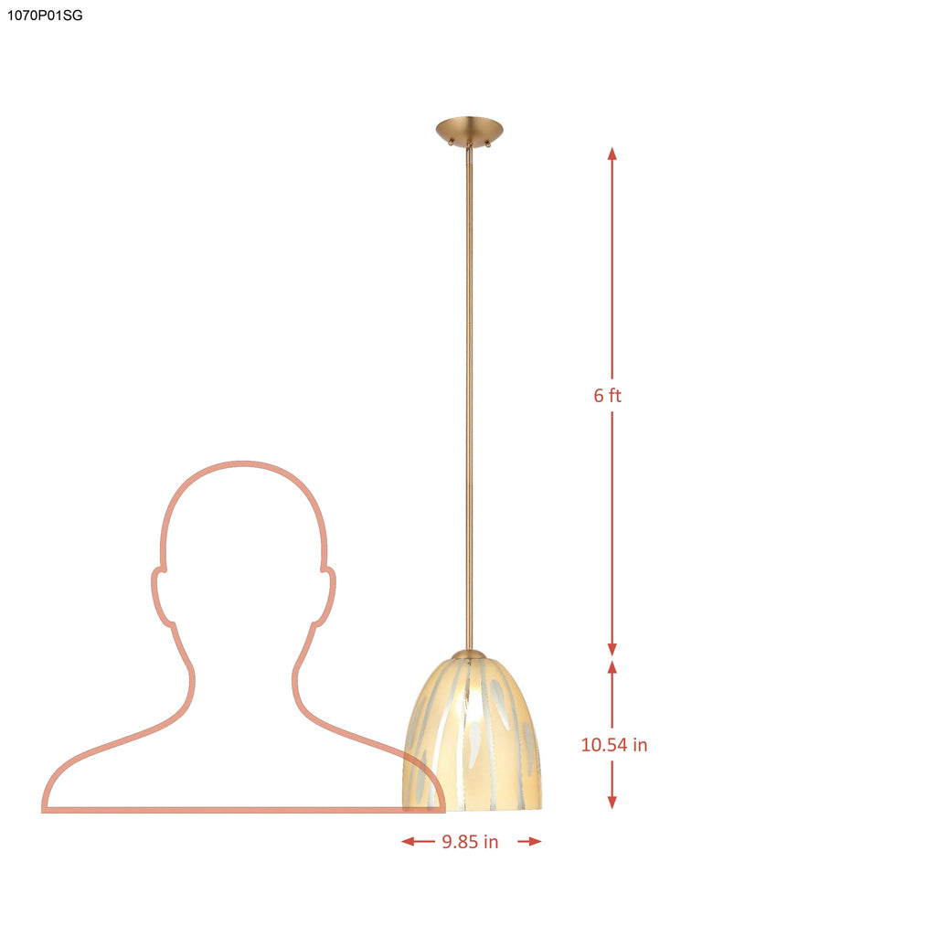 Chroman Empire 1 Light 10 in Bell Pendant - Gold