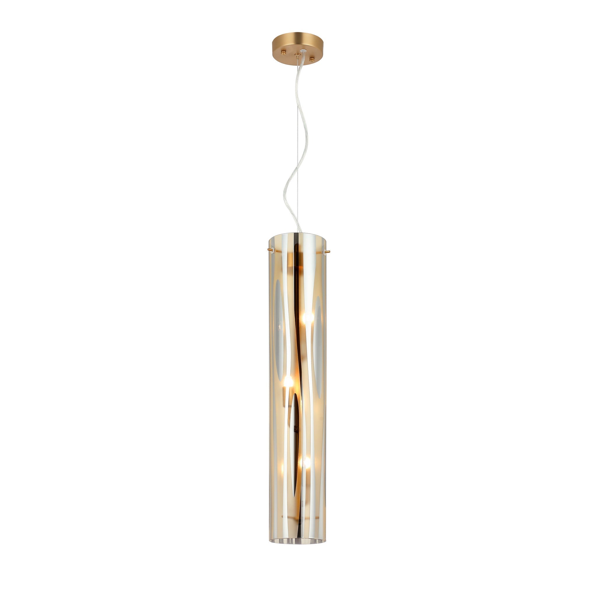 Chroman Empire 3 Light Tall Cylinder Pendant - Gold