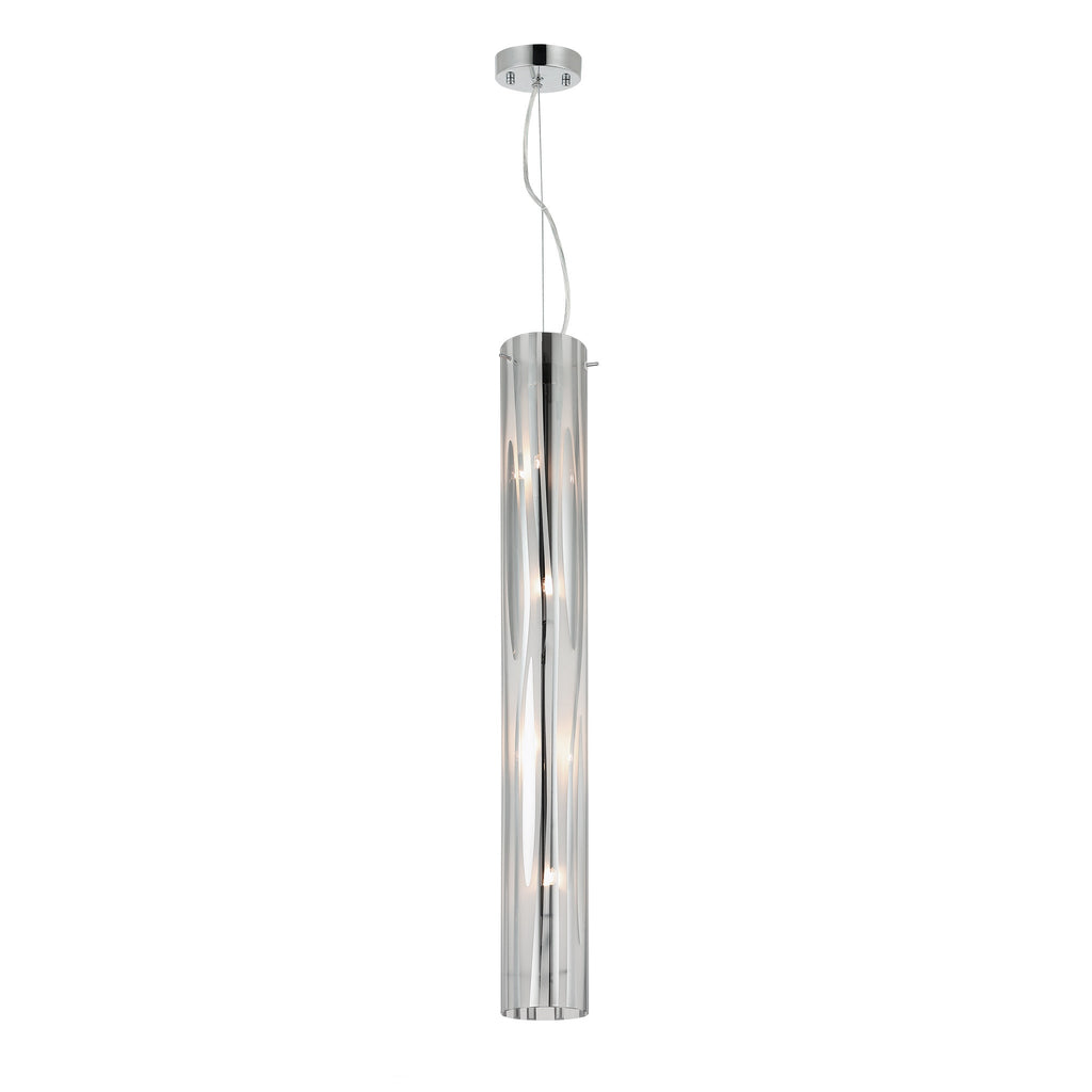 Chroman Empire 4 Light Tall Cylinder Pendant - Chrome