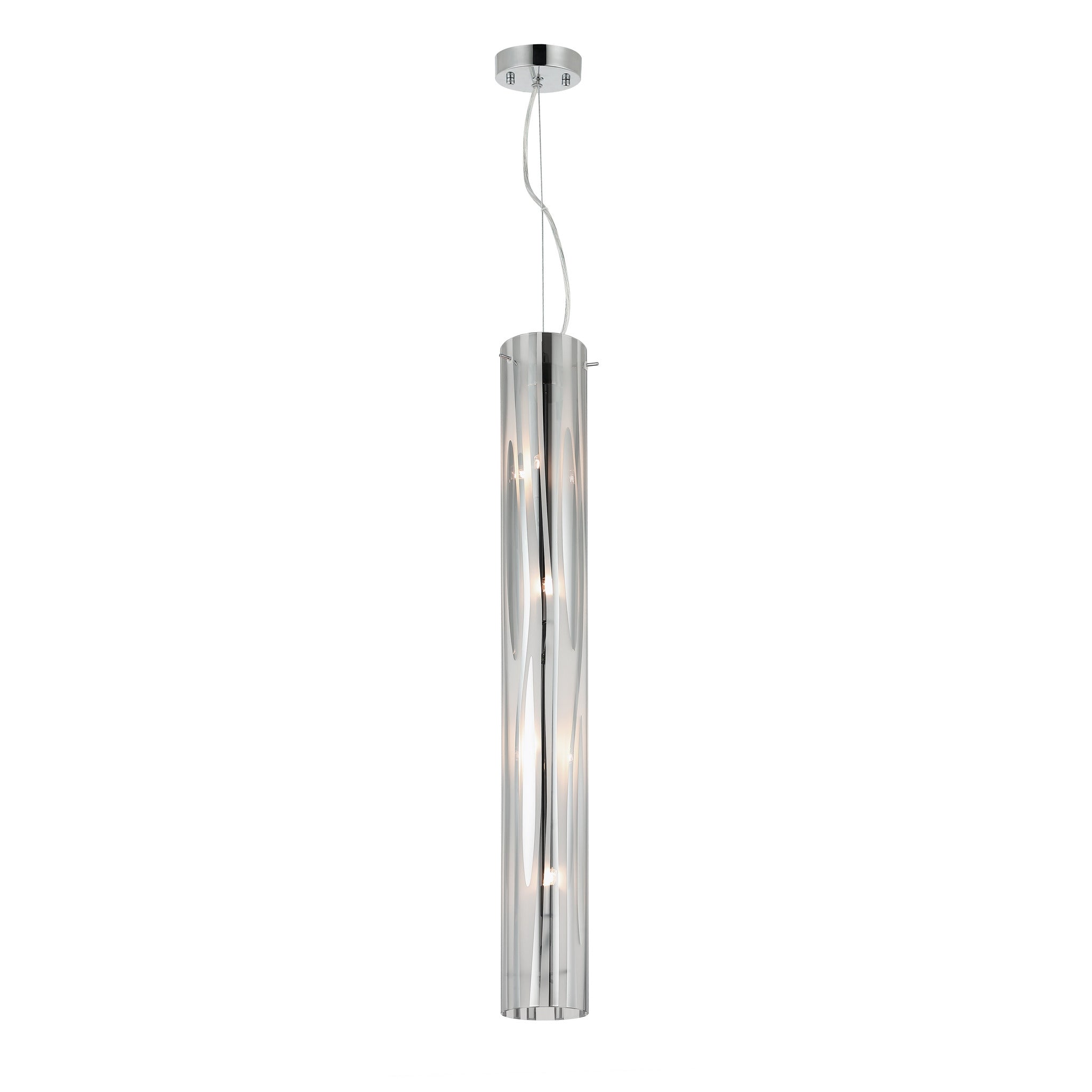Chroman Empire 4 Light Tall Cylinder Pendant - Chrome