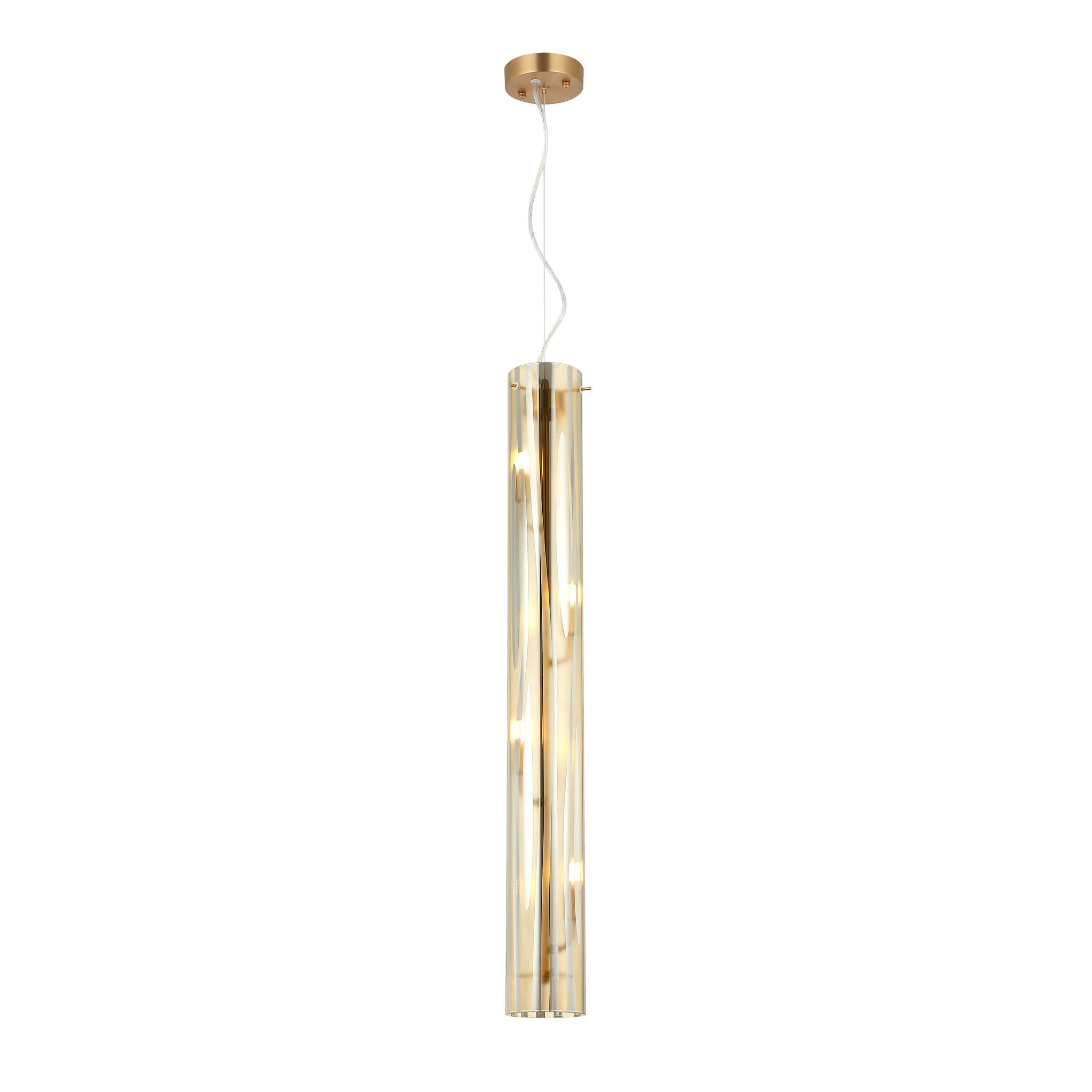 Chroman Empire 4 Light Tall Cylinder Pendant - Gold
