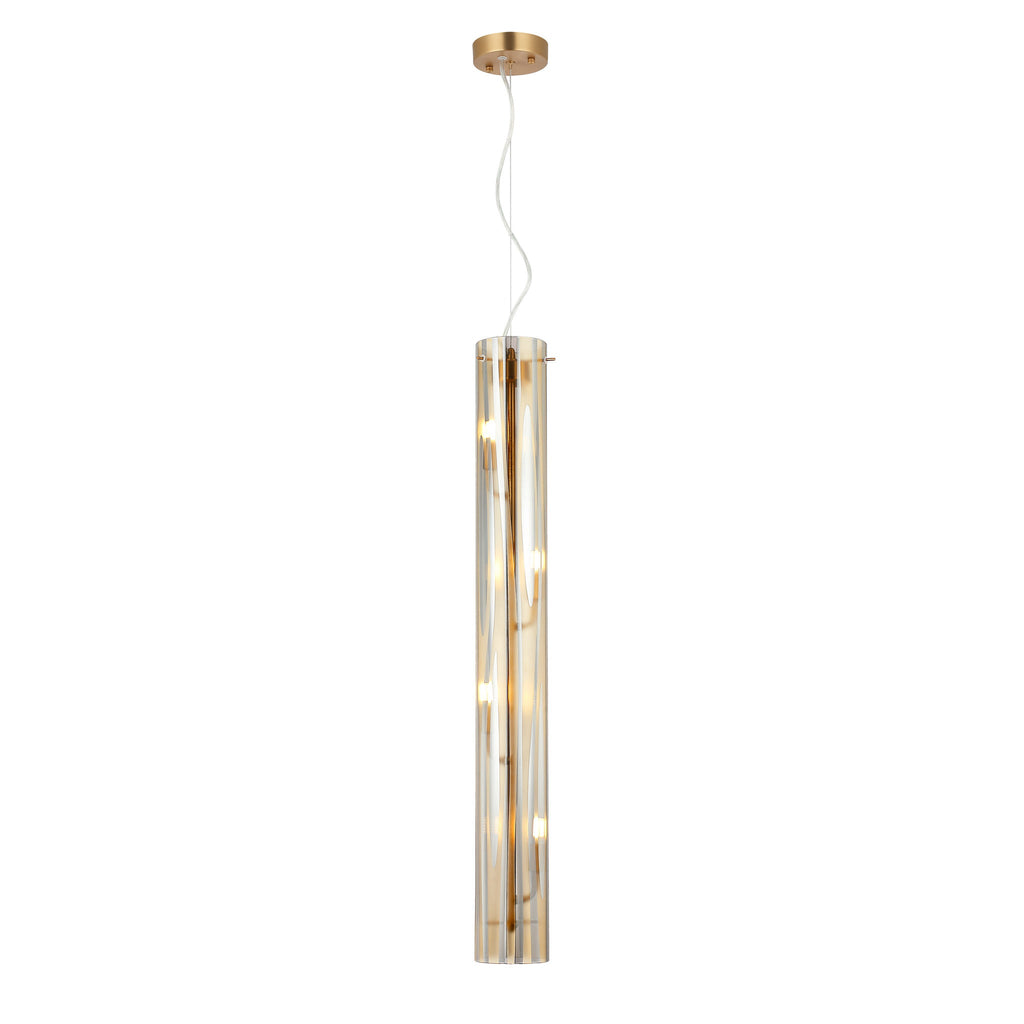 Chroman Empire 4 Light Tall Cylinder Pendant - Gold