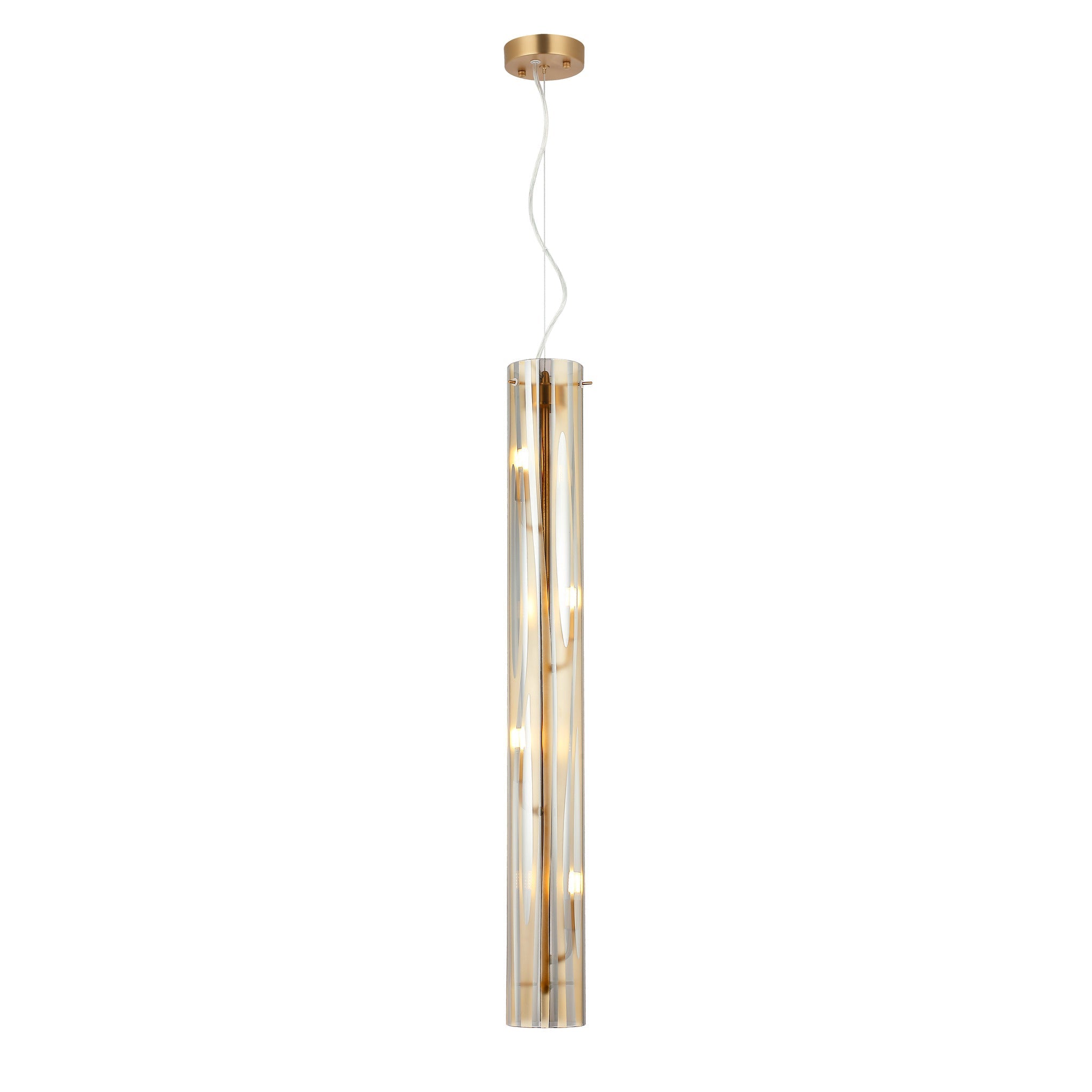 Chroman Empire 4 Light Tall Cylinder Pendant - Gold