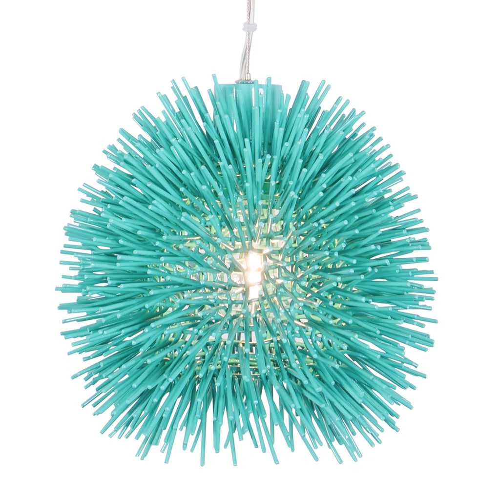Urchin 1 Light Mini Pendant - Aqua Velvet