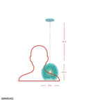 Urchin 1 Light Mini Pendant - Aqua Velvet