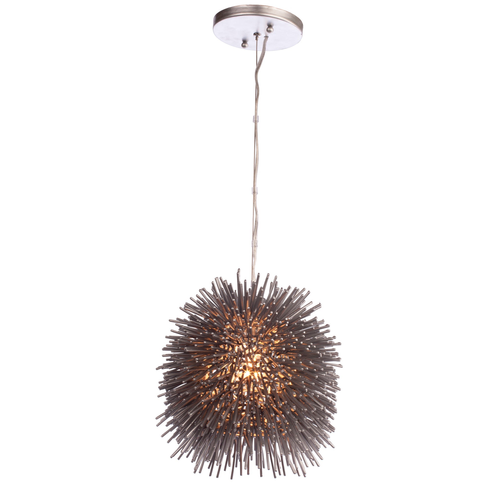 Urchin 1 Light Mini Pendant - Painted Chrome