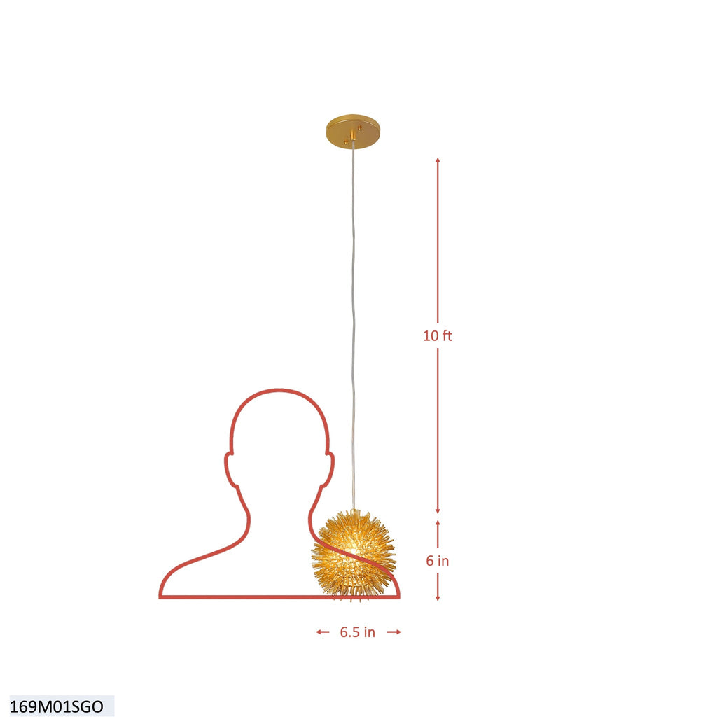 Urchin 1 Light Uber Mini Pendant - Gold