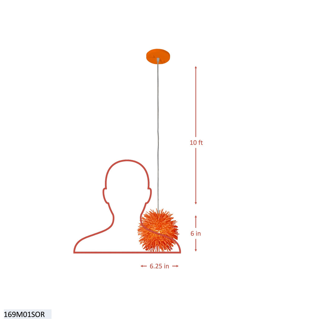 Urchin 1 Light Uber Mini Pendant - Electric Pumpkin