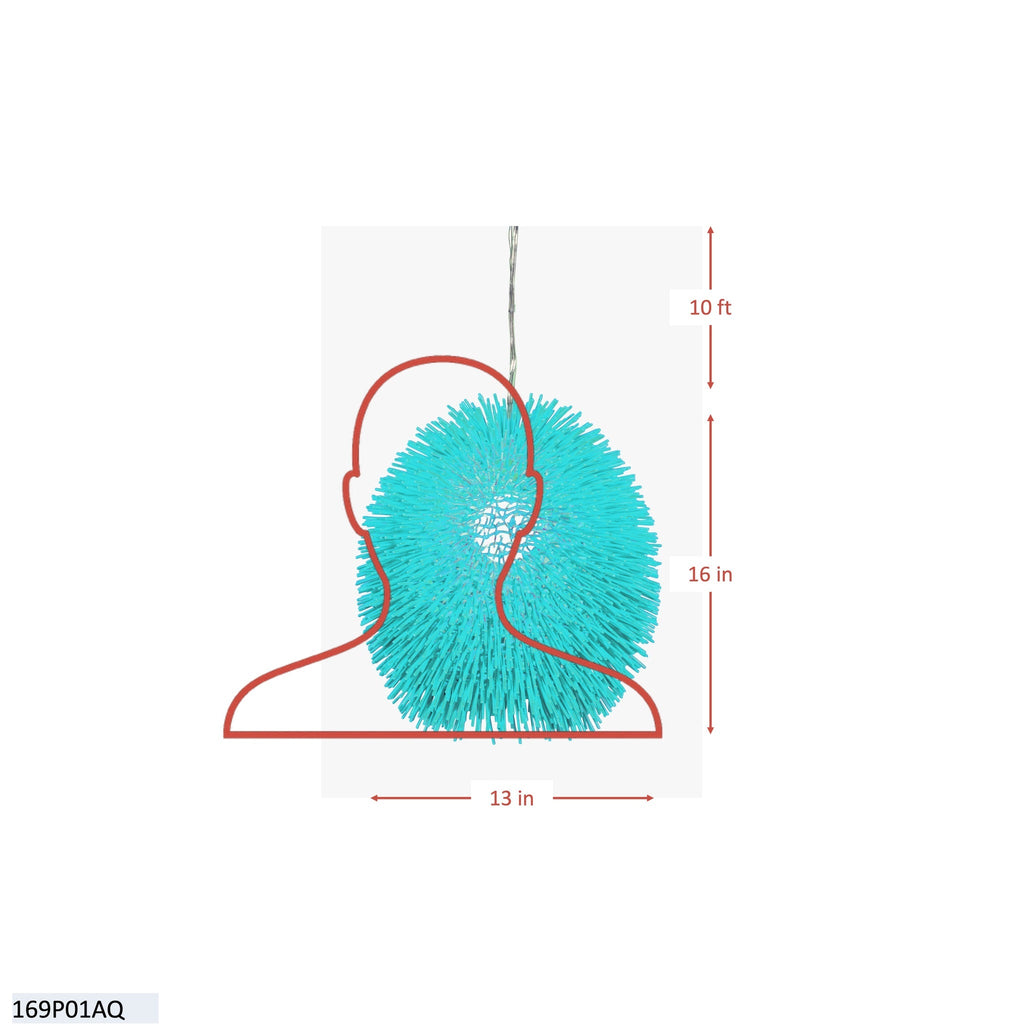 Urchin 1 Light Pendant - Aqua Velvet