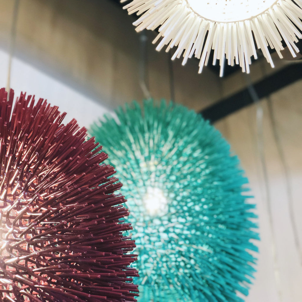 Urchin 1 Light Pendant - Aqua Velvet