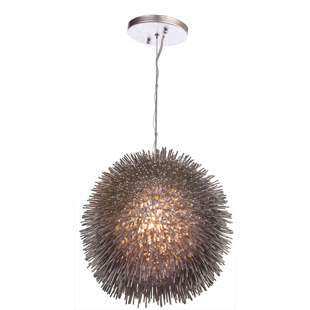 Urchin 1 Light Pendant - Painted Chrome