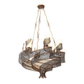 Flow 6 Light Chandelier - Hammered Ore