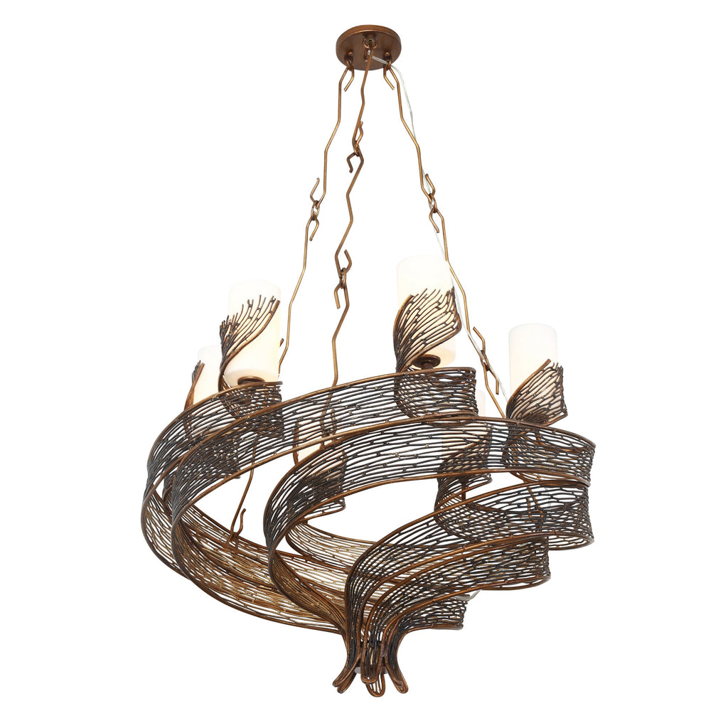 Flow 6 Light Chandelier - Hammered Ore