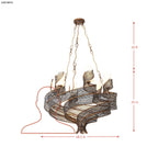 Flow 6 Light Chandelier - Hammered Ore