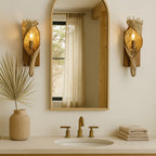 Flow 1 Light Left Sconce - Baguette/Natural Rattan