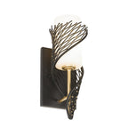 Flow 1 Light Left Sconce - Matte Black/French Gold