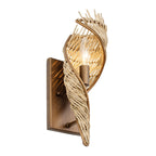 Flow 1 Light Right Sconce - Baguette/Natural Rattan