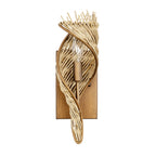 Flow 1 Light Right Sconce - Baguette/Natural Rattan