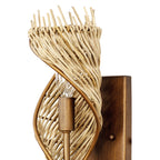 Flow 1 Light Right Sconce - Baguette/Natural Rattan