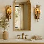 Flow 1 Light Right Sconce - Baguette/Natural Rattan