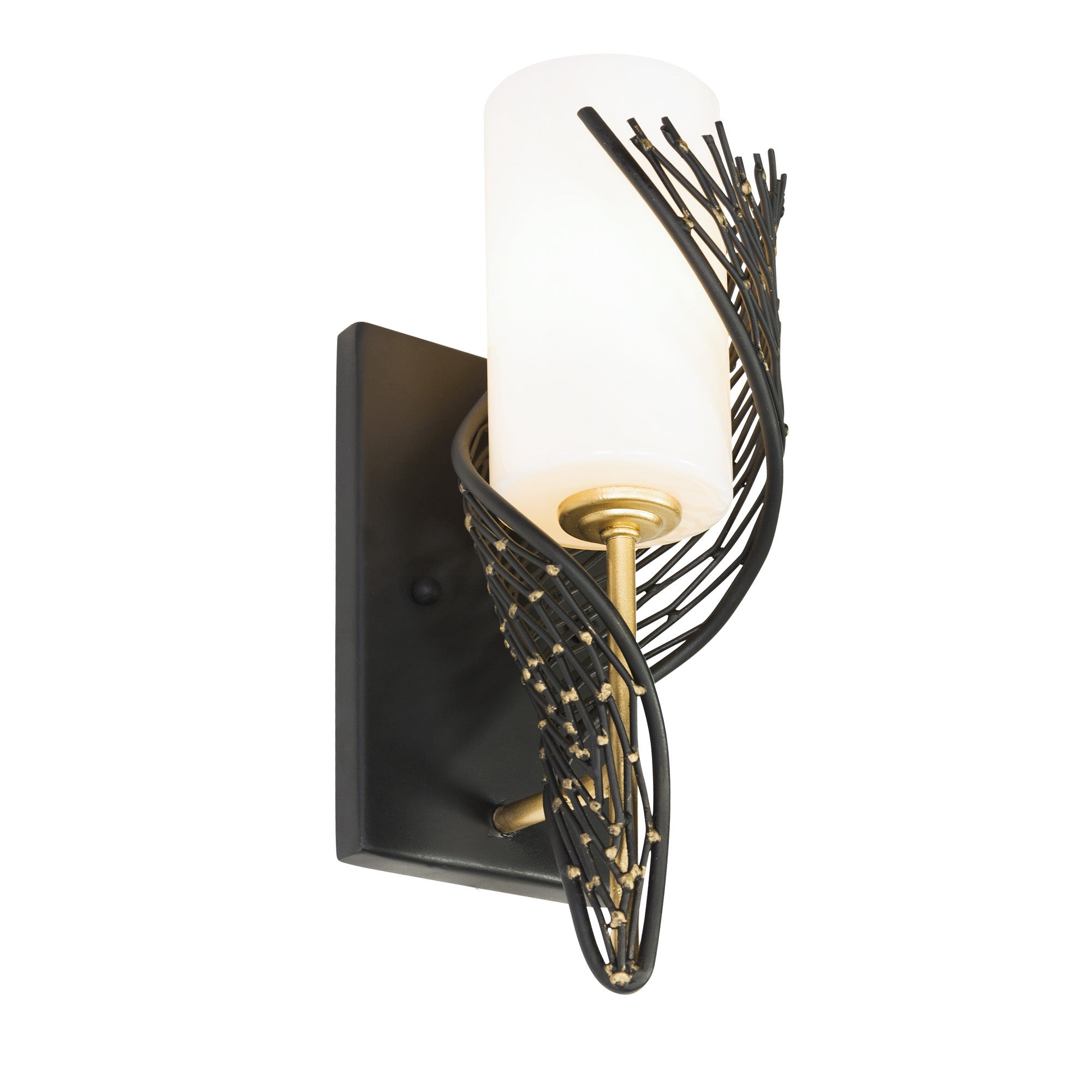 Flow 1 Light Right Sconce - Matte Black/French Gold
