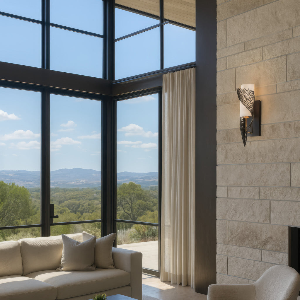 Flow 1 Light Right Sconce - Matte Black/French Gold