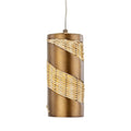 Flow 1 Light Cylinder Mini Pendant - Baguette/Natural Rattan