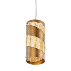Flow 1 Light Cylinder Mini Pendant - Baguette/Natural Rattan