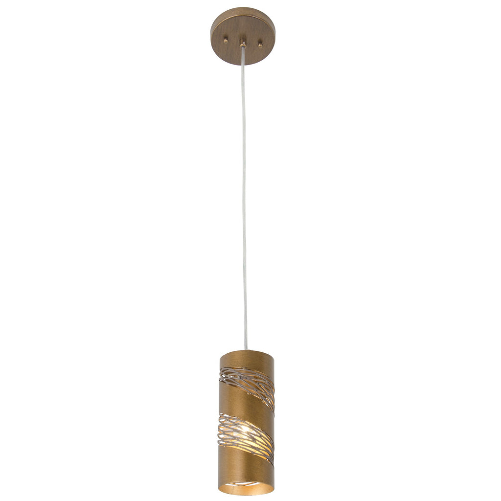 Flow 1 Light Cylinder Mini Pendant - Hammered Ore