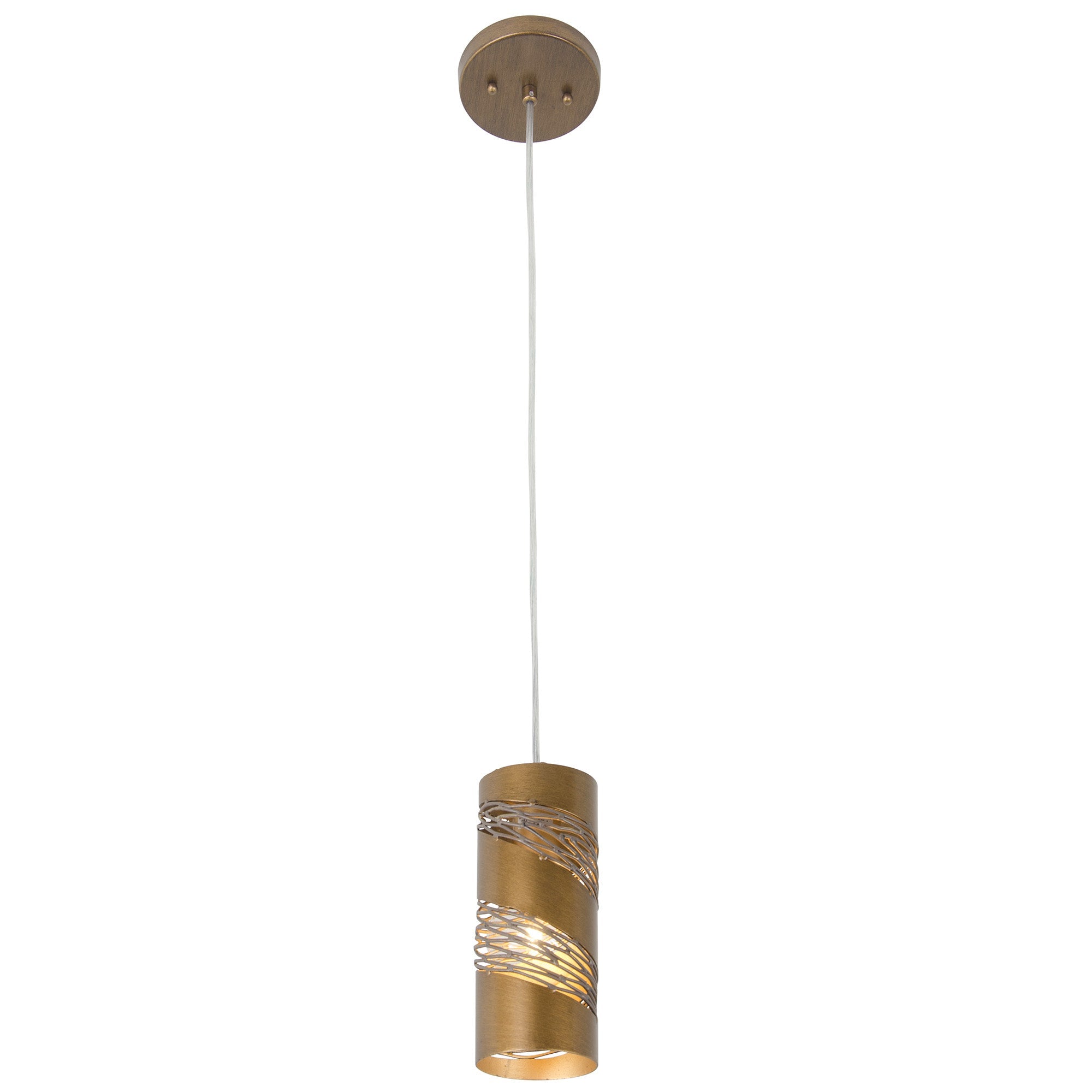 Flow 1 Light Cylinder Mini Pendant - Hammered Ore