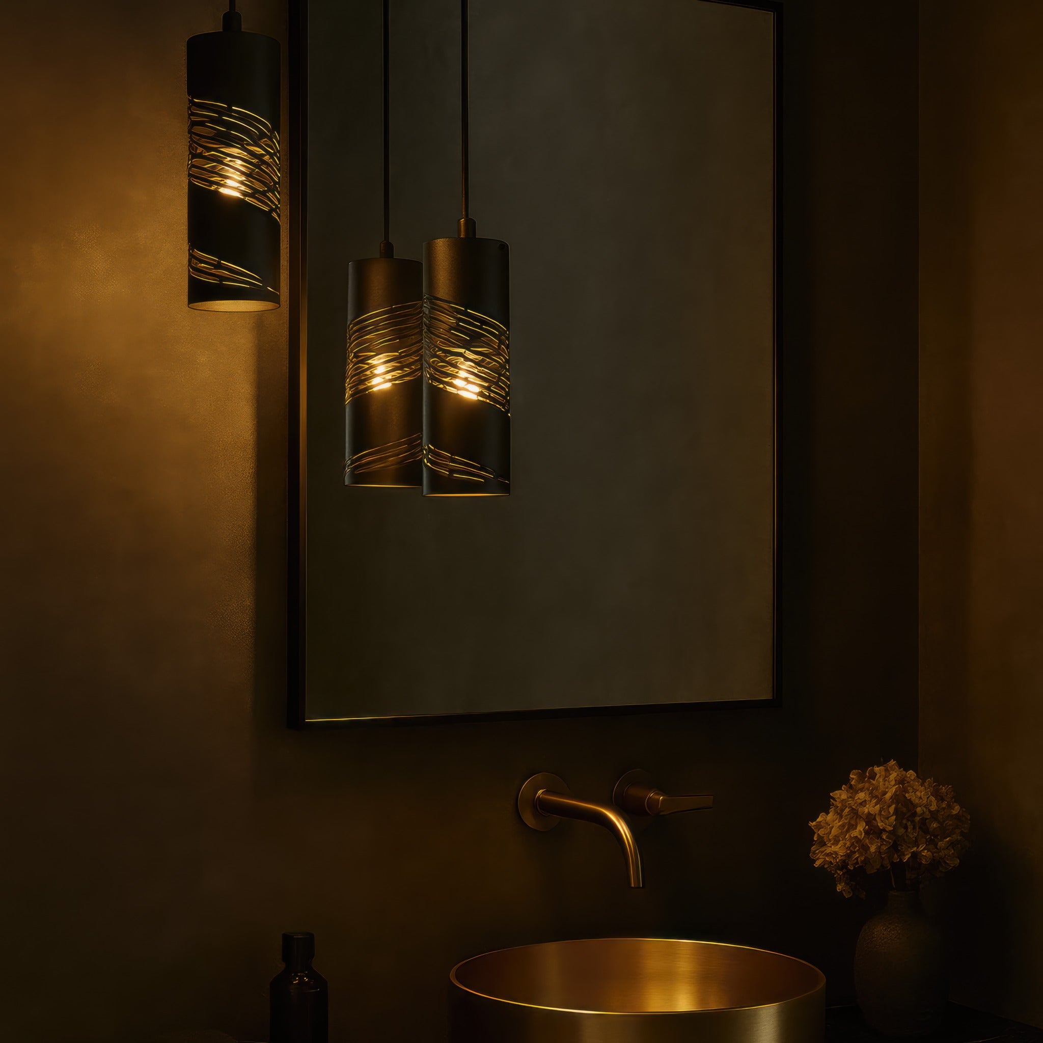 Flow 1 Light Cylinder Mini Pendant - Hammered Ore