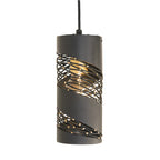 Flow 1 Light Cylinder Mini Pendant - Matte Black/French Gold
