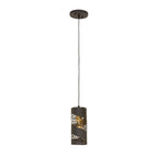 Flow 1 Light Cylinder Mini Pendant - Matte Black/French Gold