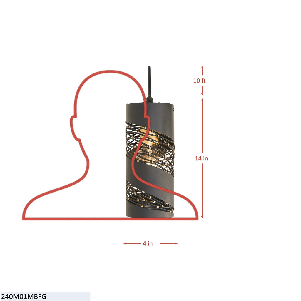 Flow 1 Light Cylinder Mini Pendant - Steel