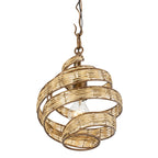 Flow 1 Light Twist Pendant - Baguette/Natural Rattan
