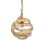 Flow 1 Light Twist Pendant - Baguette/Natural Rattan