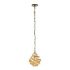Flow 1 Light Twist Pendant - Baguette/Natural Rattan