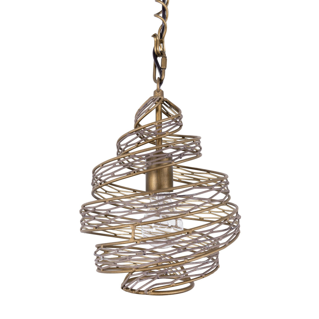 Flow 1 Light Twist Mini Pendant - Hammered Ore