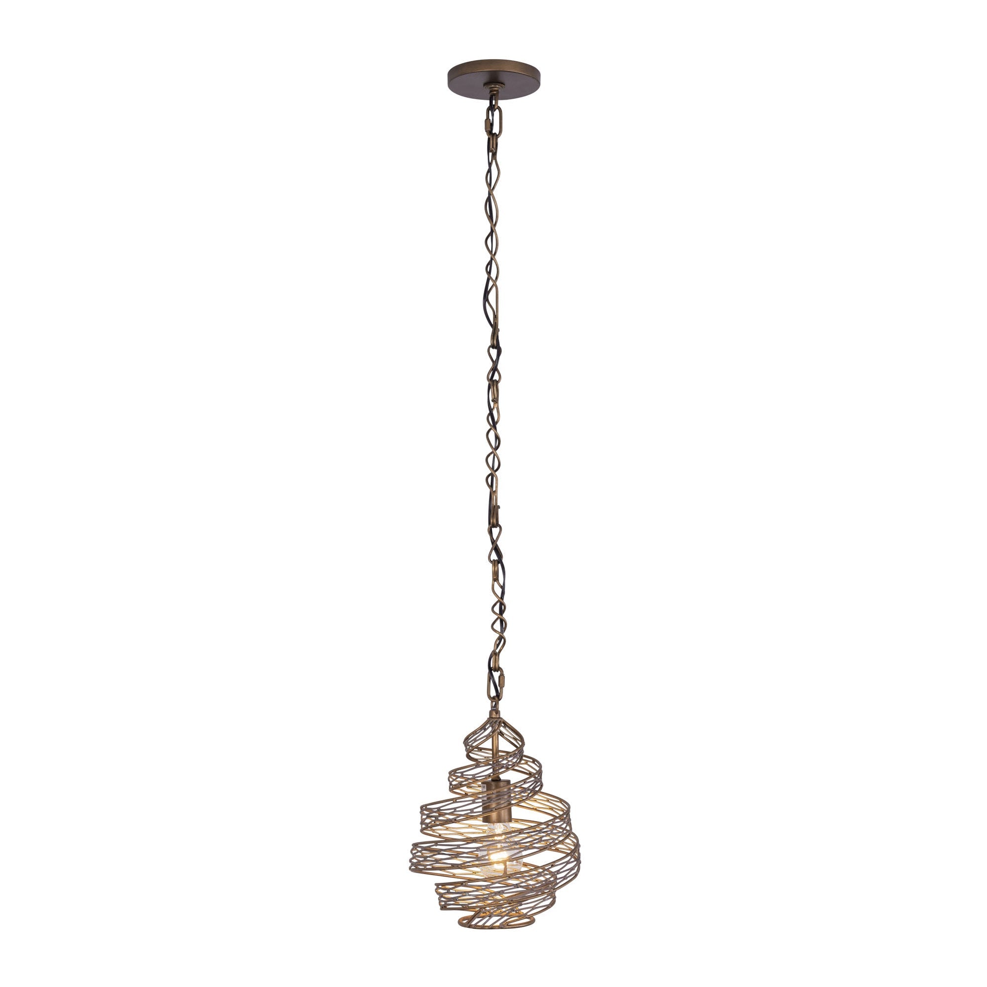 Flow 1 Light Twist Mini Pendant - Hammered Ore