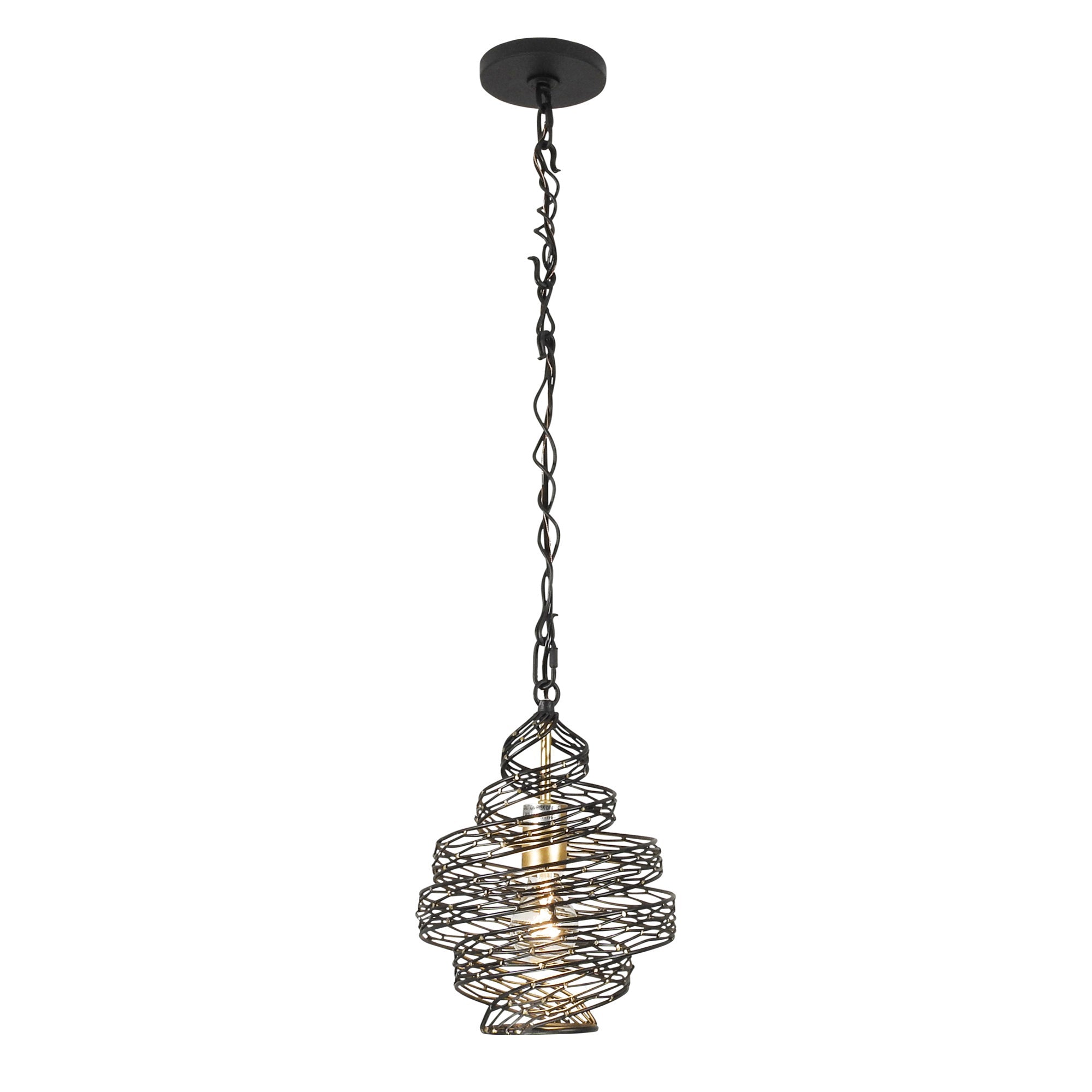 Flow 1 Light Twist Mini Pendant - Matte Black/French Gold