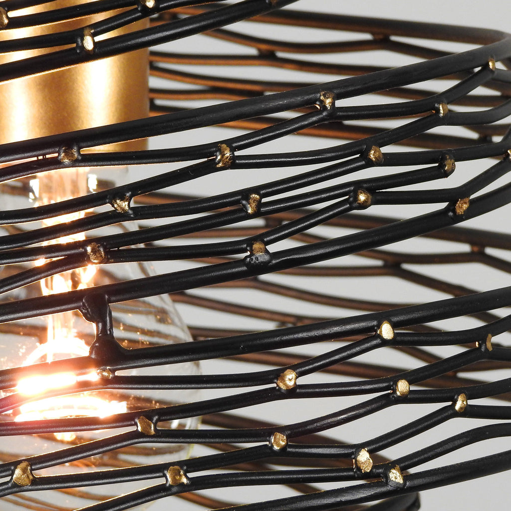 Flow 1 Light Twist Mini Pendant - Matte Black/French Gold