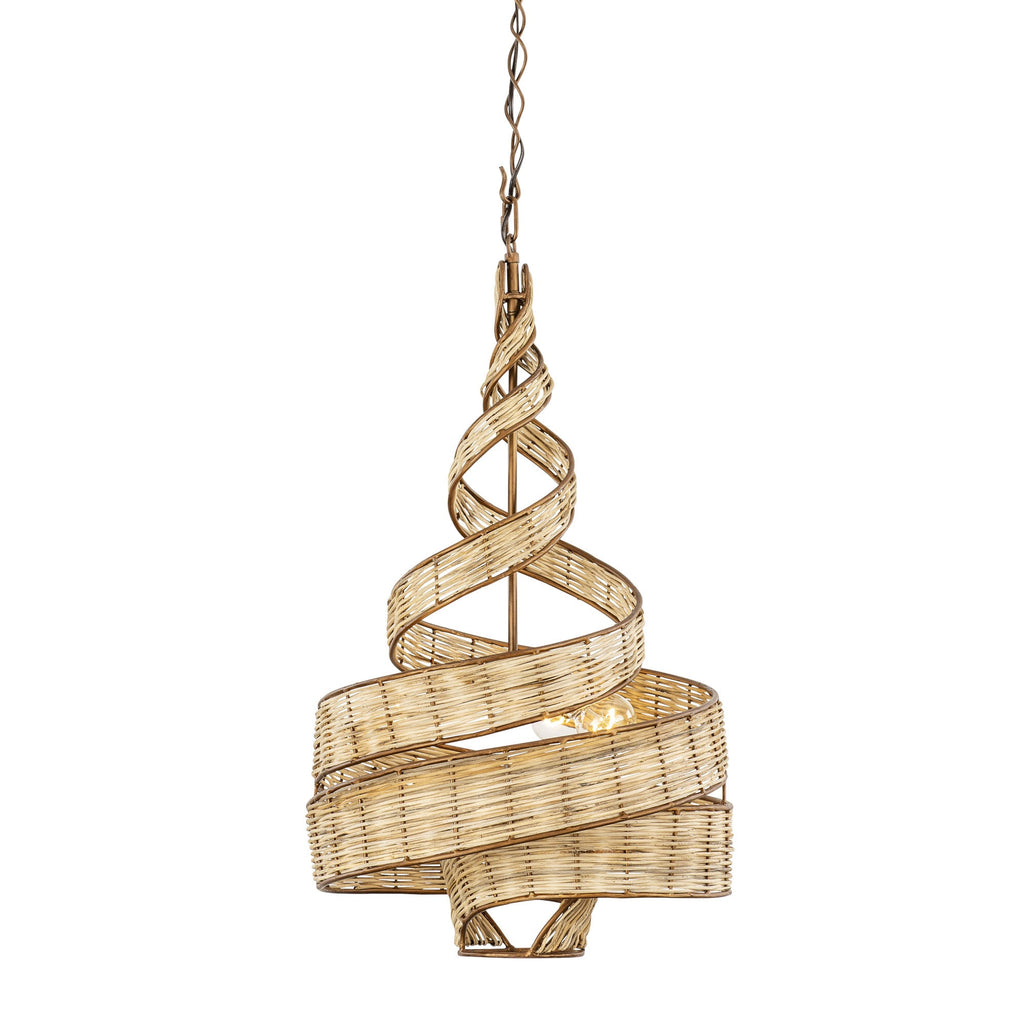 Flow 3 Light Twist Pendant - Baguette/Natural Rattan