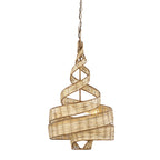 Flow 3 Light Twist Pendant - Baguette/Natural Rattan