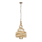 Flow 3 Light Twist Pendant - Baguette/Natural Rattan