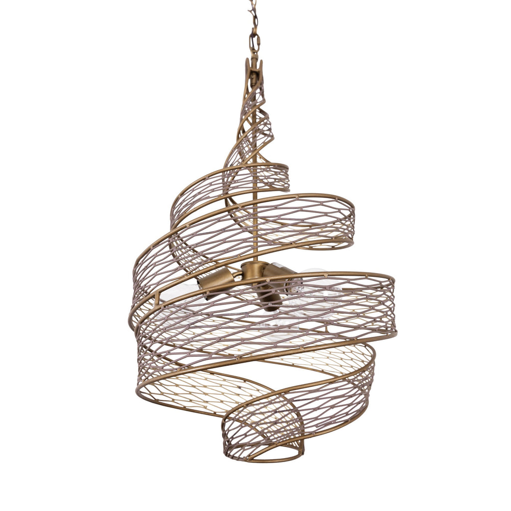 Flow 3 Light Twist Pendant - Hammered Ore